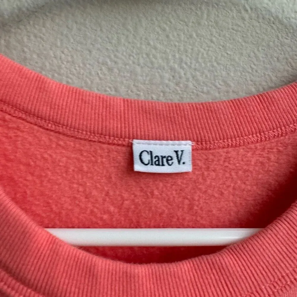 Clare V Discotheque Sweatshirt Anthropologie Sweater Salmon Pink Size Large - Image 5