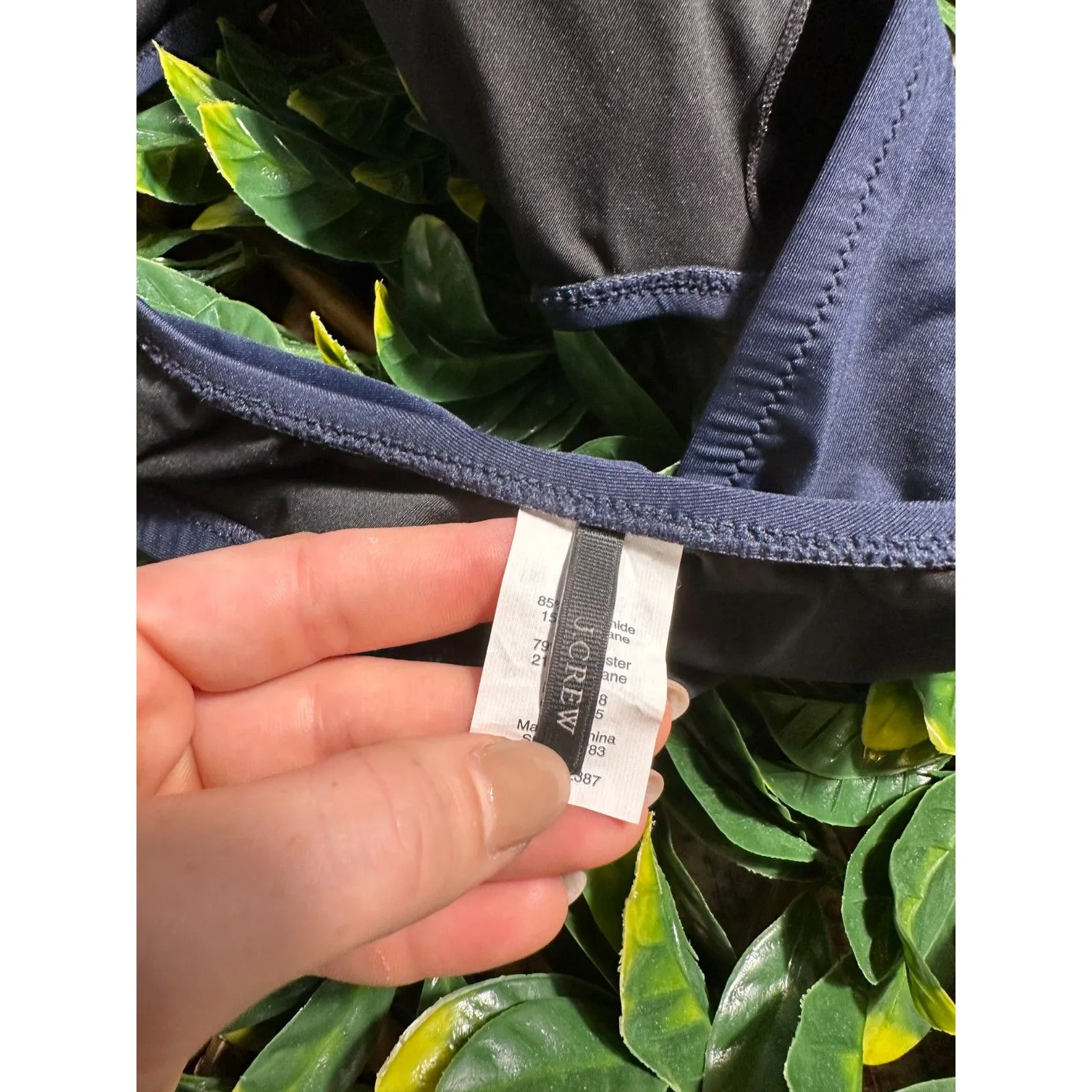 J Crew Blue Square Neck FRIDAY Bikini Top Size Large - Image 3