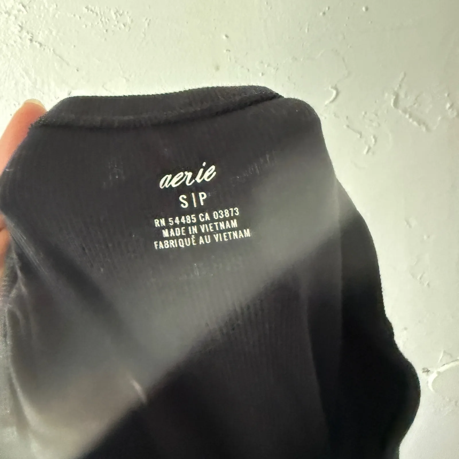 Aerie Black Ribbed Side Ruched Midi Skirt Slit S Casul‎ Going Out School Grunge - Image 7