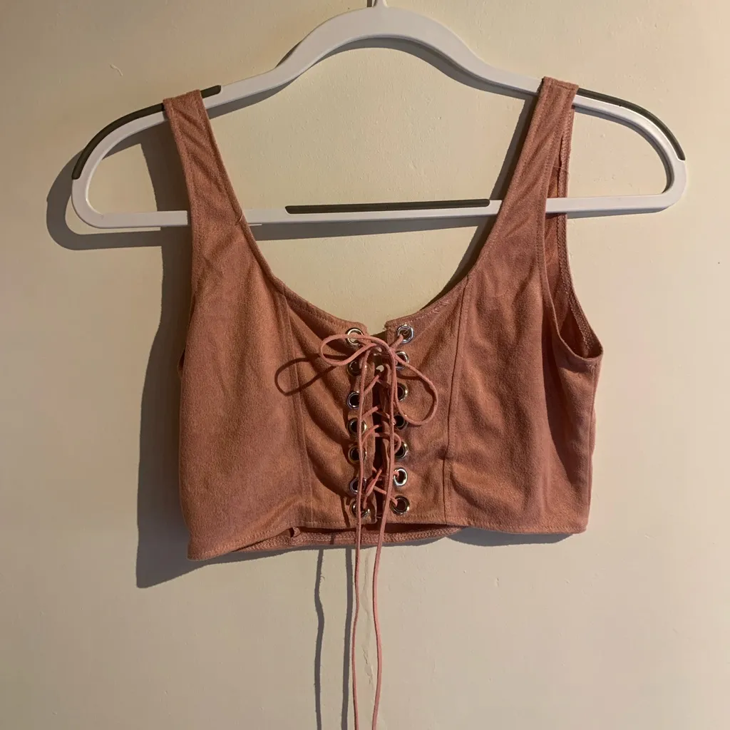 Faux suede set Pink - Image 5