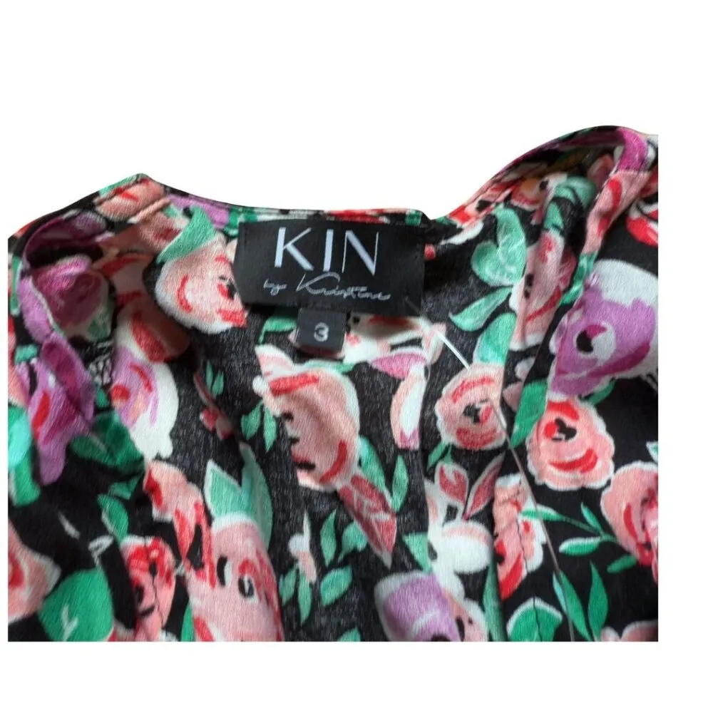 Kin by Kristine Slouchy Floral Dress Plus Size 3X Cottagecore Black - Image 6