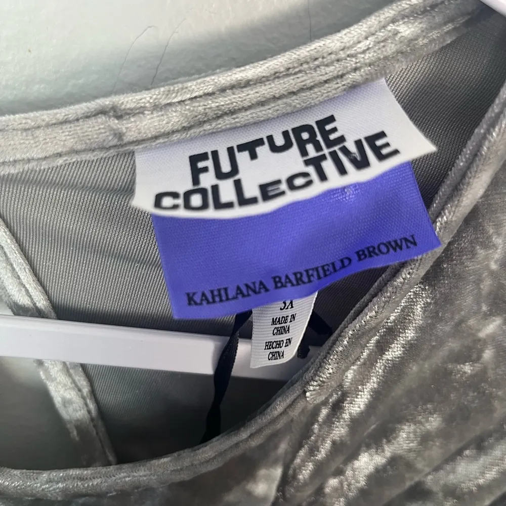 NEW Future Collective Kahlana Barfield Brown Women's Silver Velour Long Dress 3x - Image 8