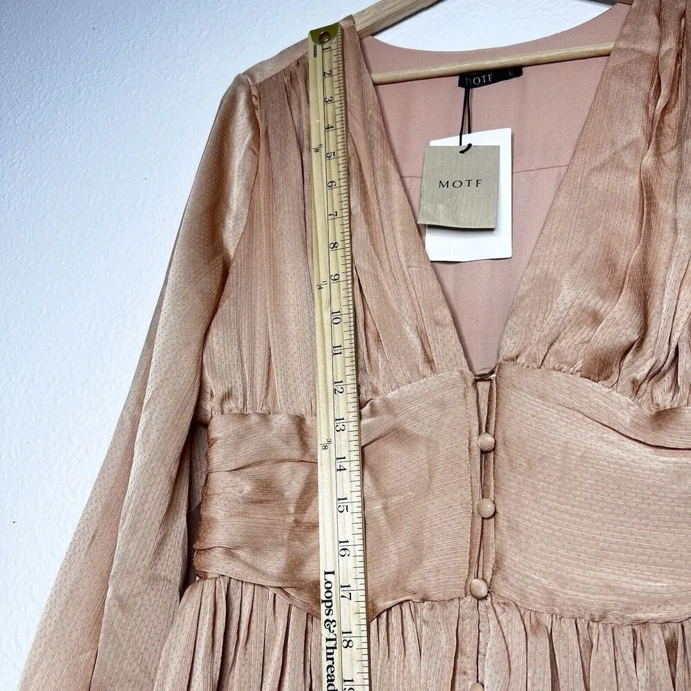 Maxi dress modern ball women gowns gold casual romantic chic flowy Moft L. Size L - Image 12