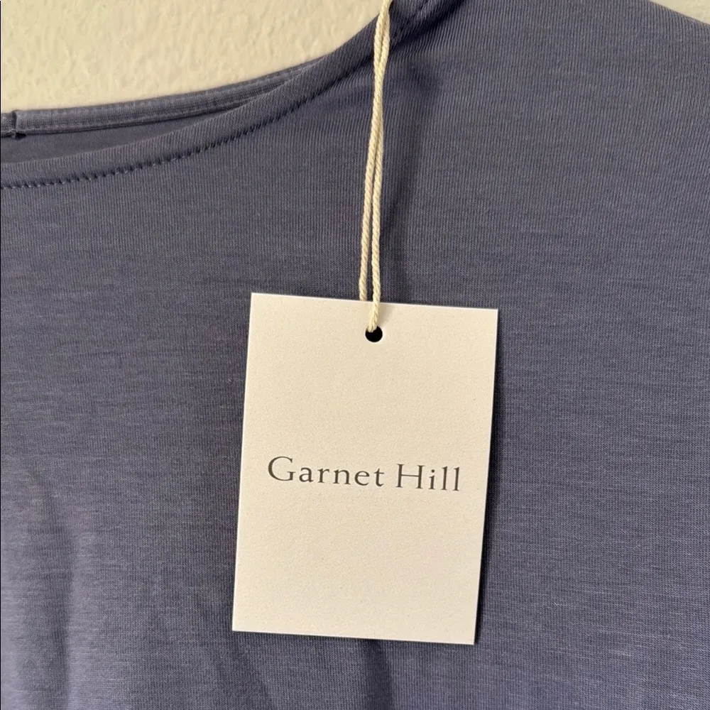 NWT Garnet Hill Pintuck Puff-Sleeve Knit Top Blouse Shirt Lavender Small - Image 3