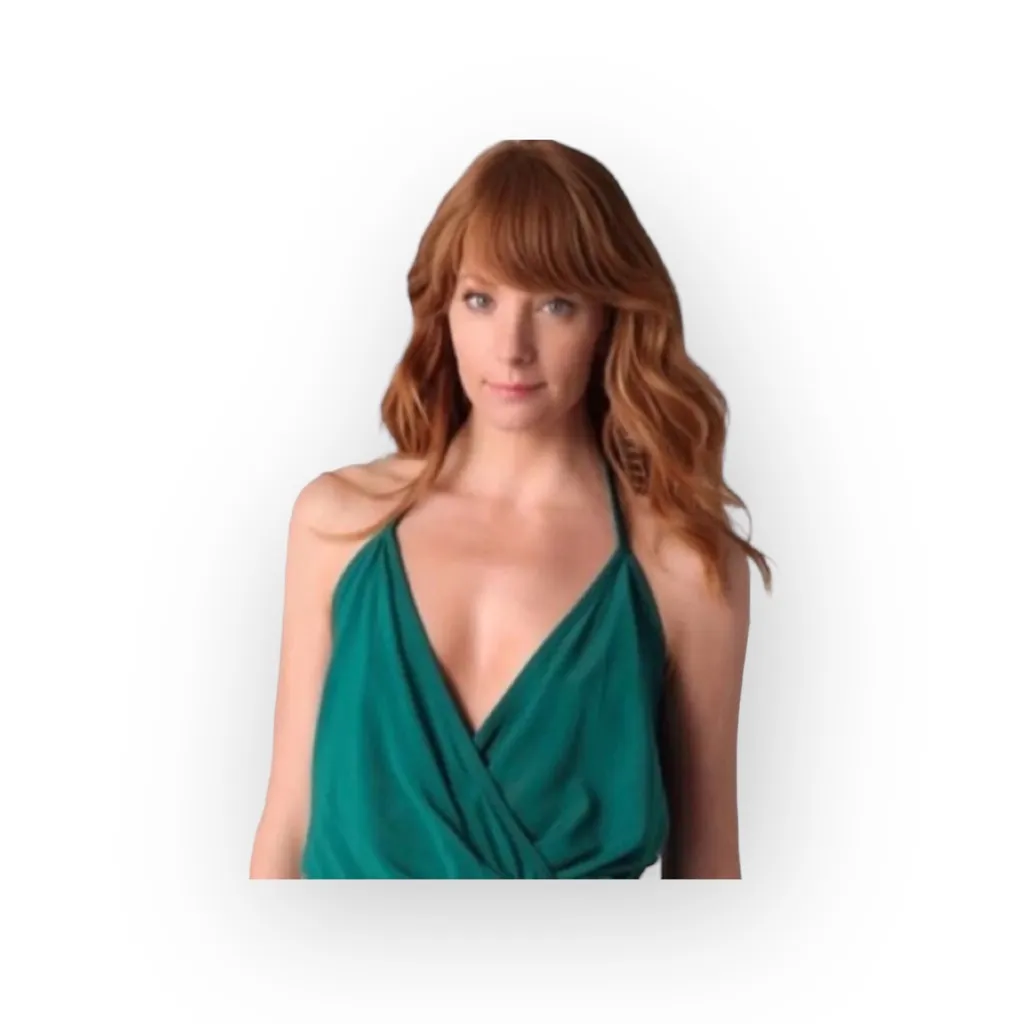 new Haute Hippie ༄ Halter Wrap Cocktail Mini Dress ༄ Emerald Green ༄ Large - Image 8
