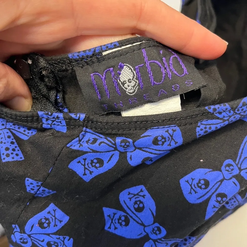 Morbid Threads Vintage 90s Goth Bow Skull Dress - Image 8