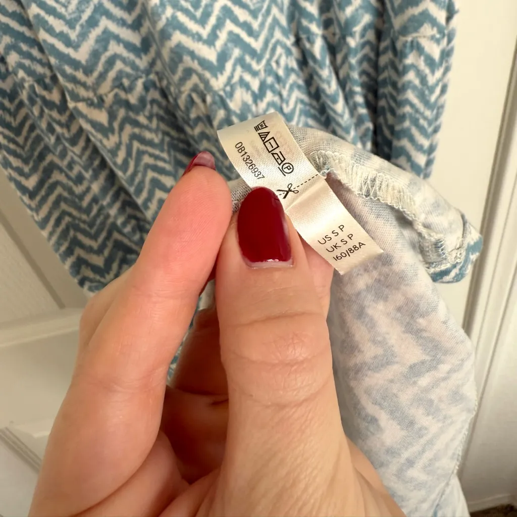 Anthropologie Daily Practice by Anthropologie Tiered Maxi Dress Blue White Small - Image 8