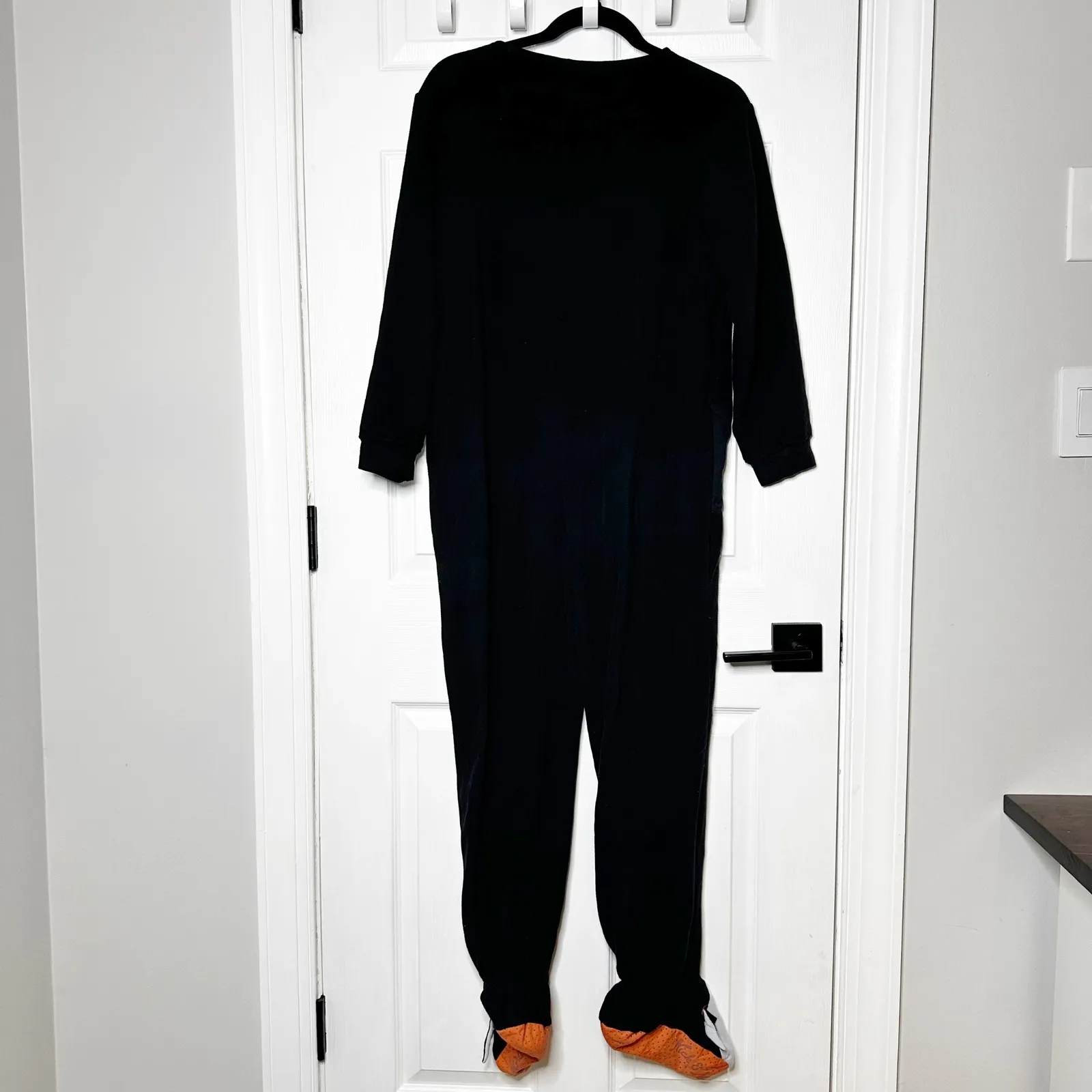 Nick & Nora Sleepwear Penguin Fleece Footed Pajamas Jumpsuit Women's Small Black - Image 2