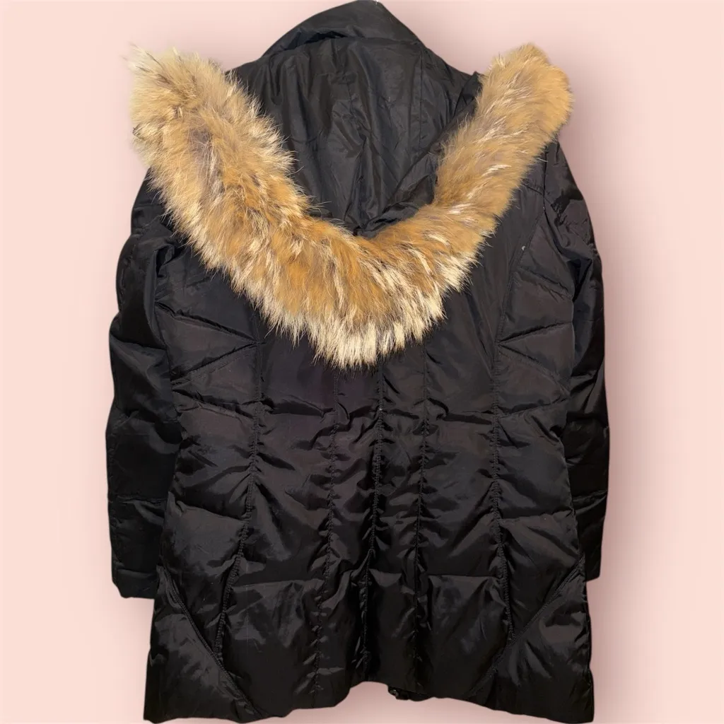 Andrew Marc New York Faux Fur Trimmed Hooded Down Puffer Parka Jacket - Image 2