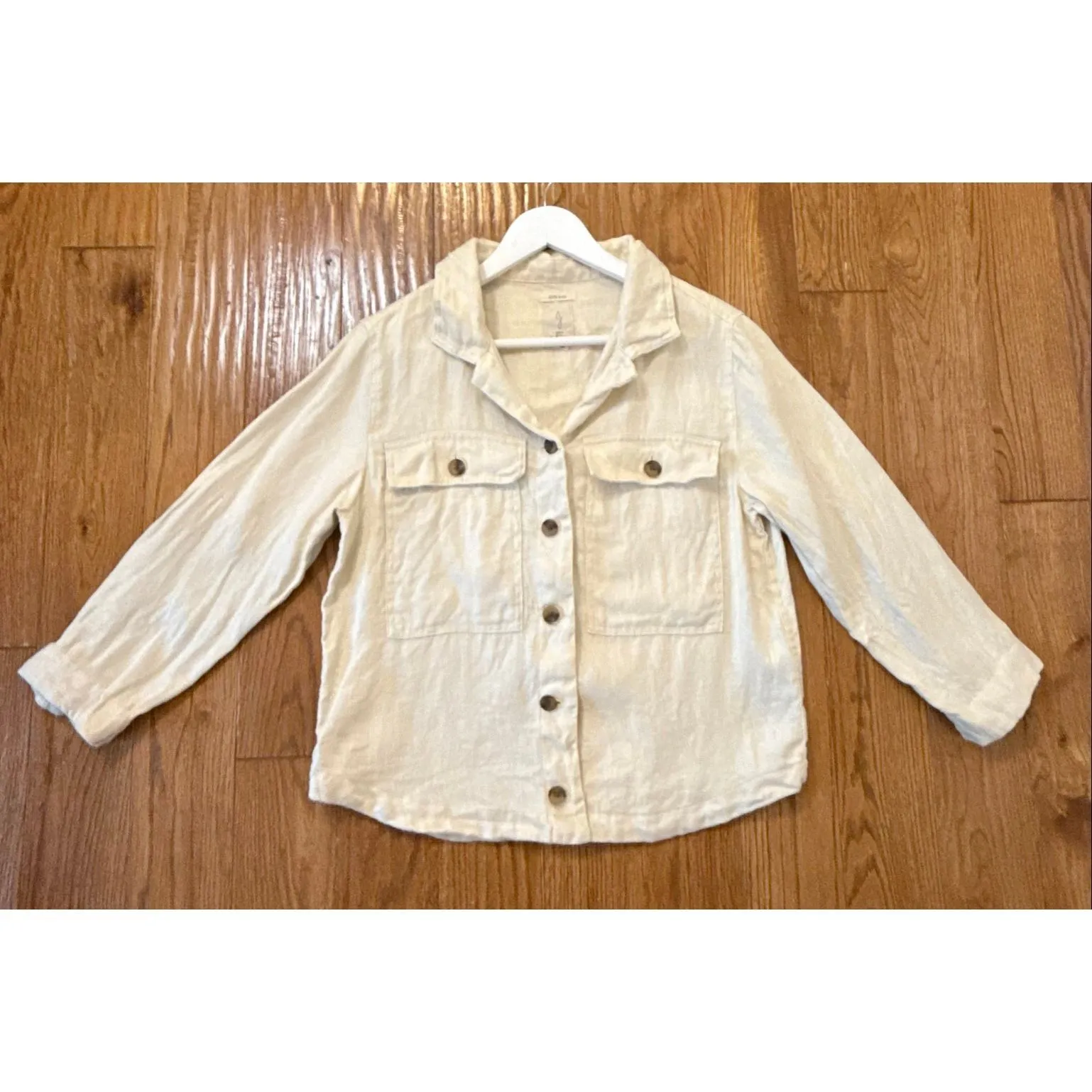Joie 100% linen off white shacket glazer size M - Image 8