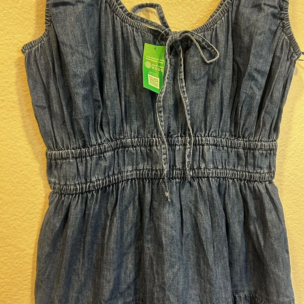 GAP Blue Denim Tiered Dress Small NWT - Image 3