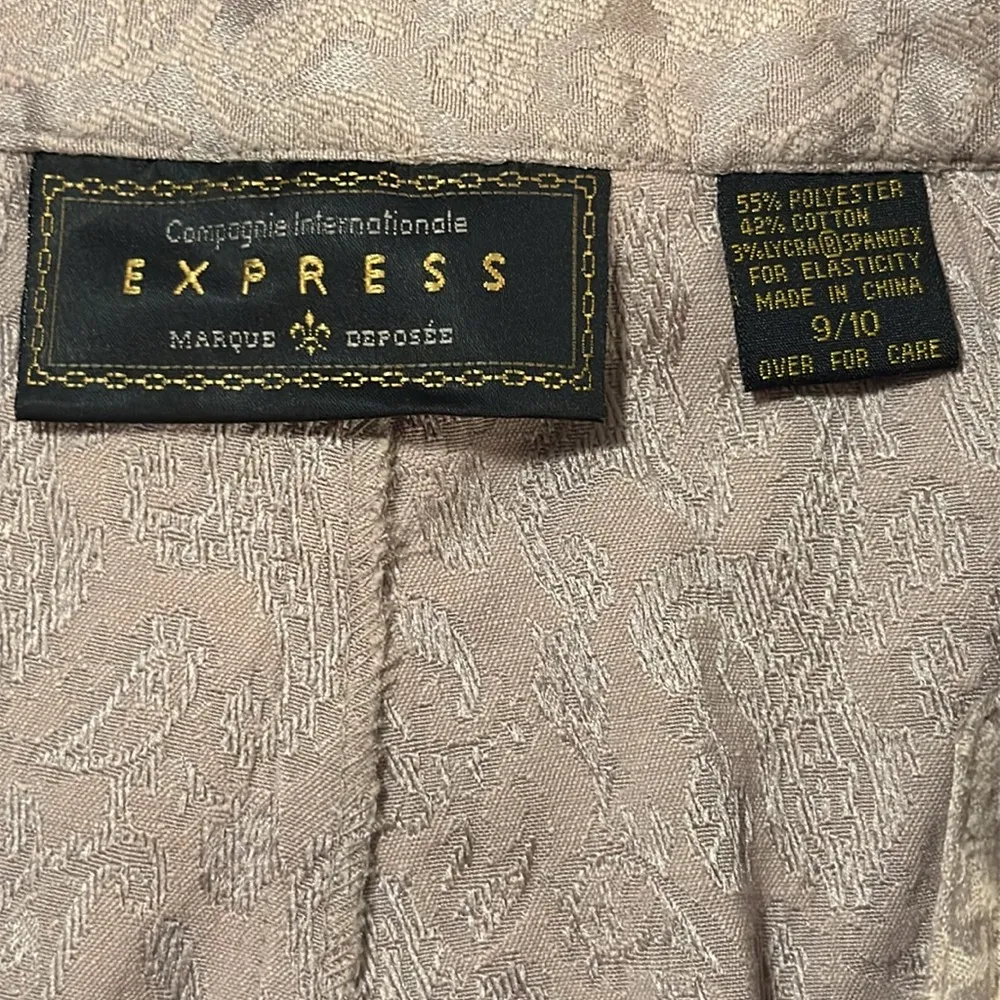EXPRESS BEIGE BROCADE CIGARETTE PANT SZ: 9/10 - Image 4