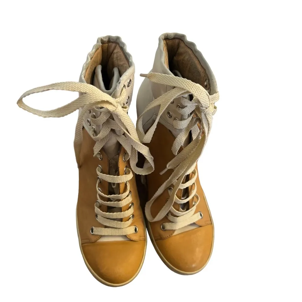 See by Chloe Colorblock Wedge Lace Up Sneaker EU 37.5 US 7/7.5 - Image 3