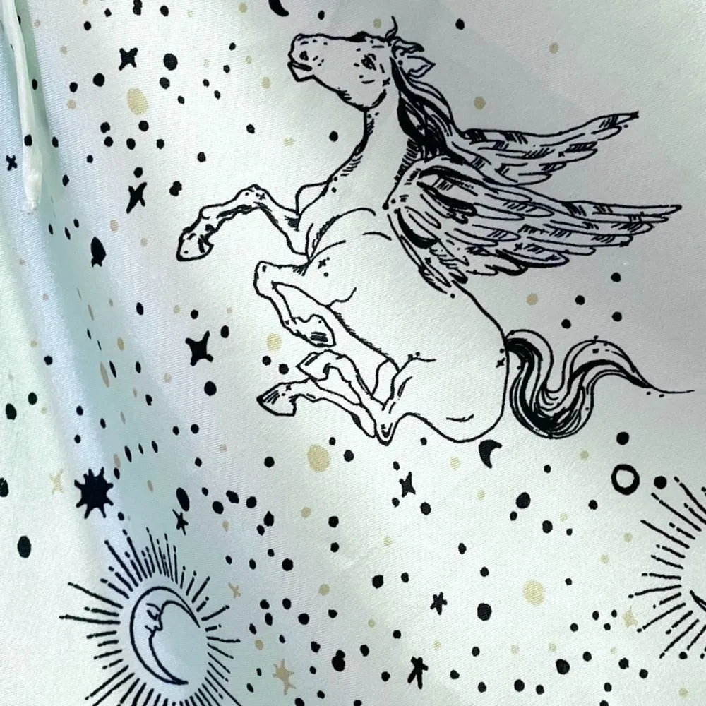 Victoria’s Secret Satin Sleep Romper Nightie Misty Jade Starry Night Size Medium - Image 8