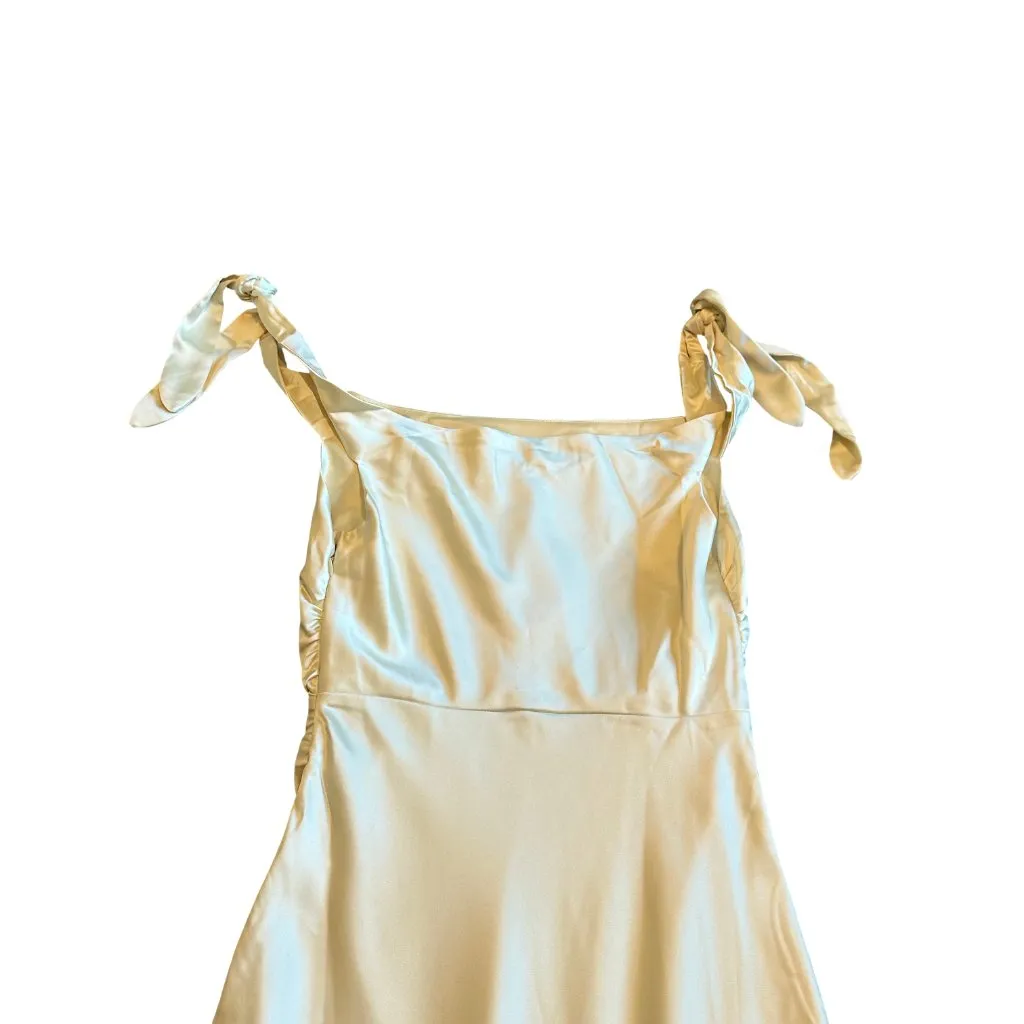 Billy J Frida Maxi Dress Yellow Satin Creamy Buttery Gown Size 14 Women's NWT - Image 5