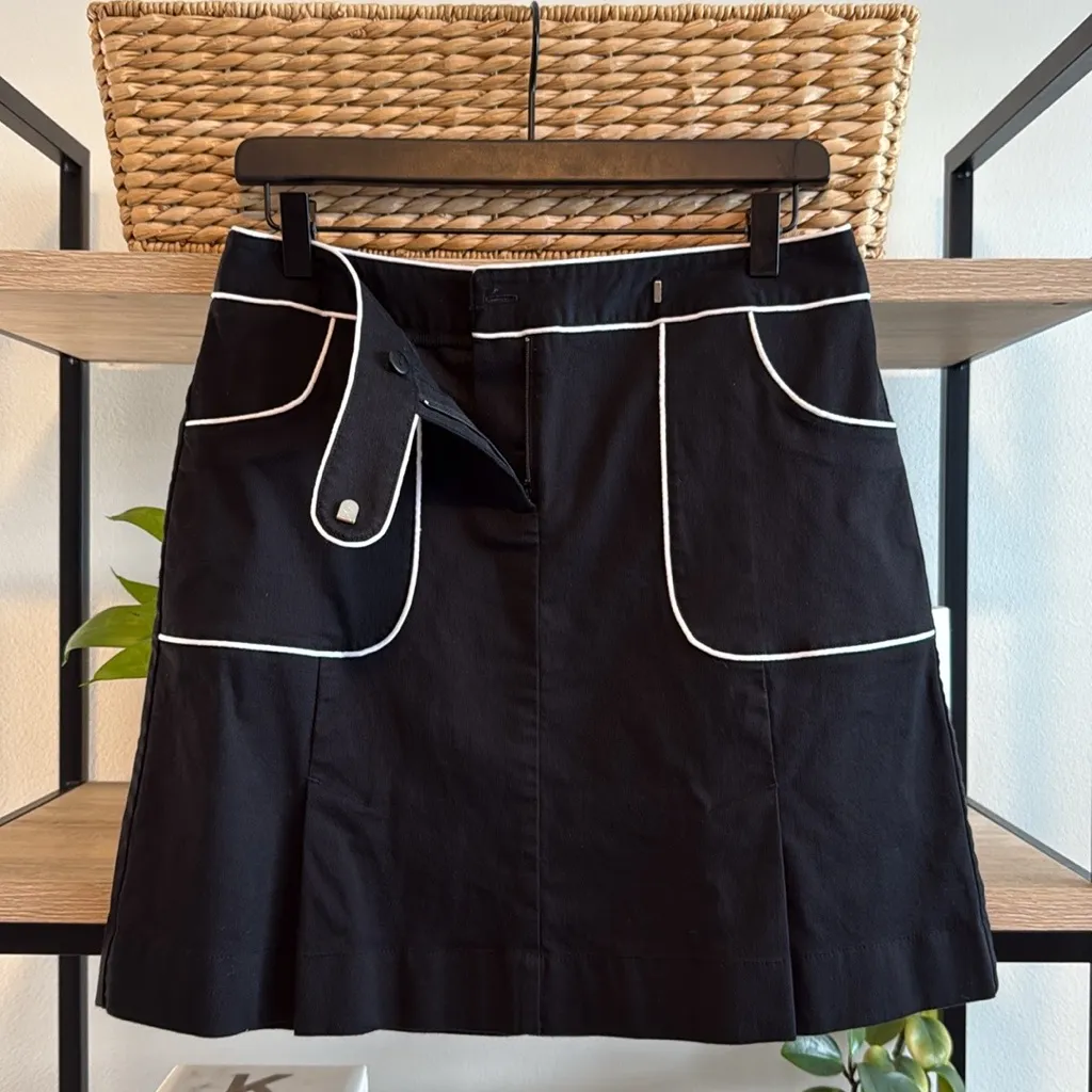 Ann Taylor LOFT Stretch Cotton Clean Lines Woven Career A-Line Skirt, 6 - Image 4