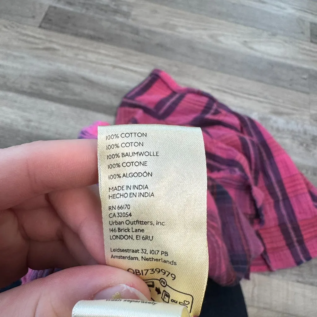 We The Free pink purple gauze oversized short sleeve swing top size XS M3 - Image 10