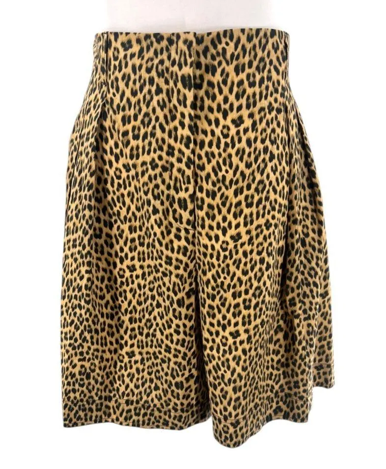 MARELLA Proda high waist pleated Shorts in Cotton Poplin leopard print sz 14 - Image 7