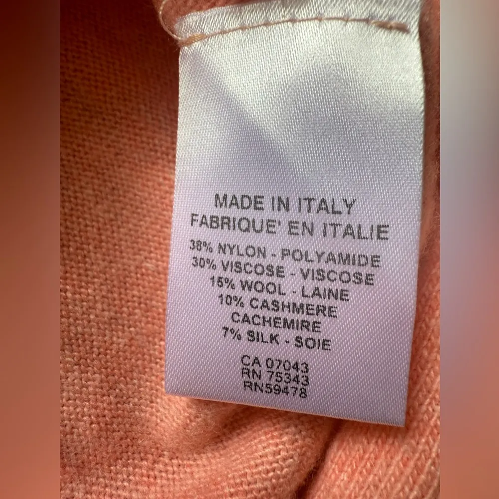 Bianco & Blu Italy Merino Wool Cashmere Blend, nylon viscose laine silk knit L Pink Size L - Image 12