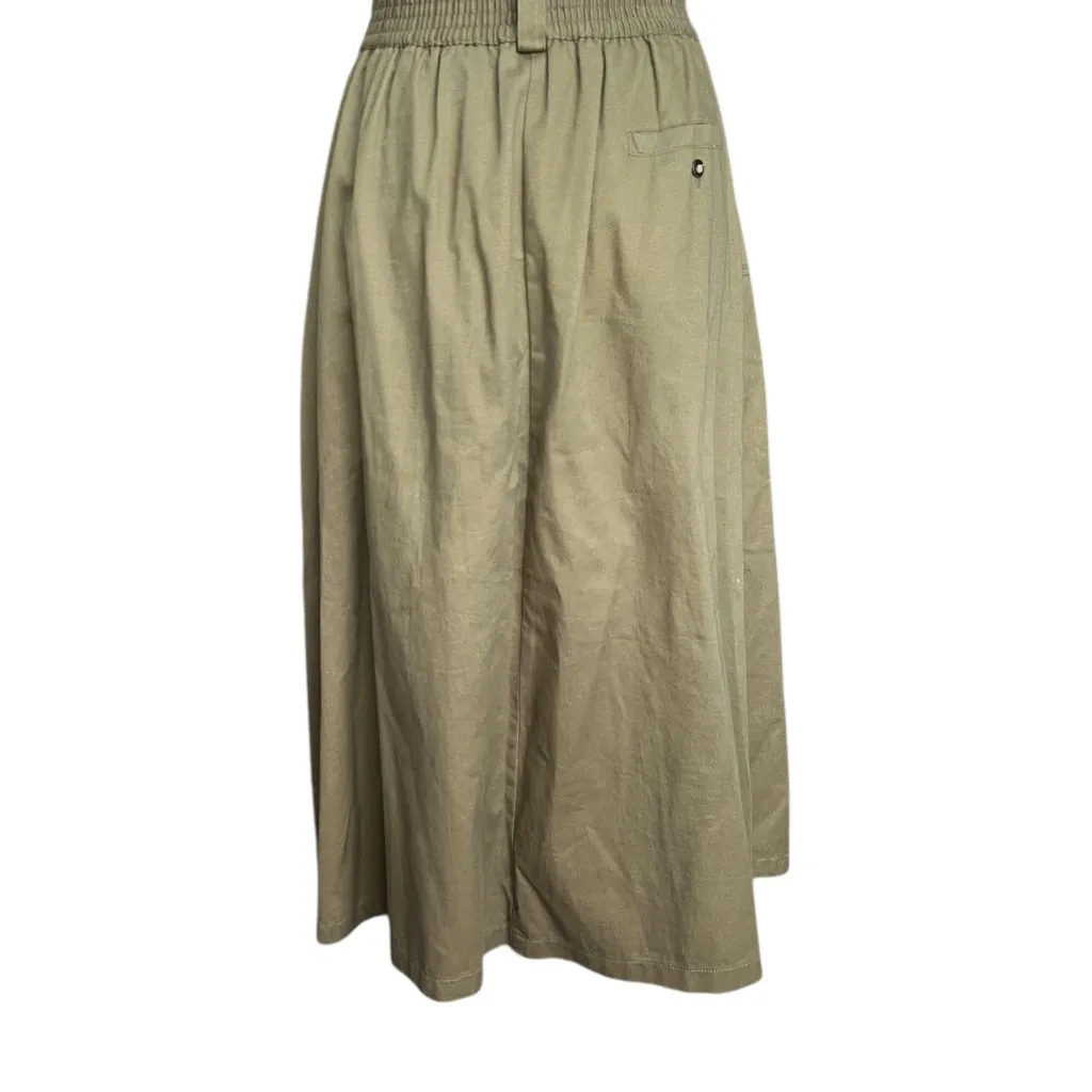 Vintage 100% Cotton Green Maxi Skirt Button-Front 26 Waist - Image 4