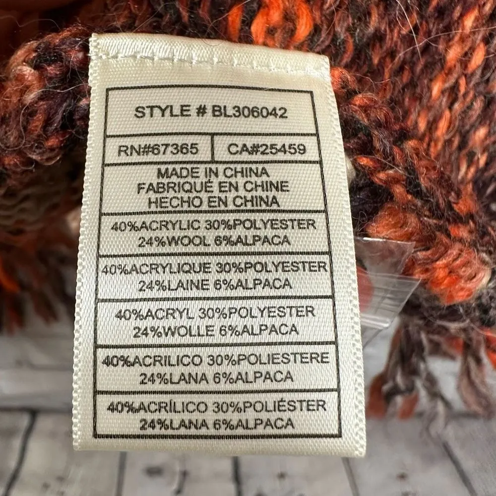 X Steve Madden Canyon Cutie Cardigan Stripe Open Front Orange M NWT - Image 7