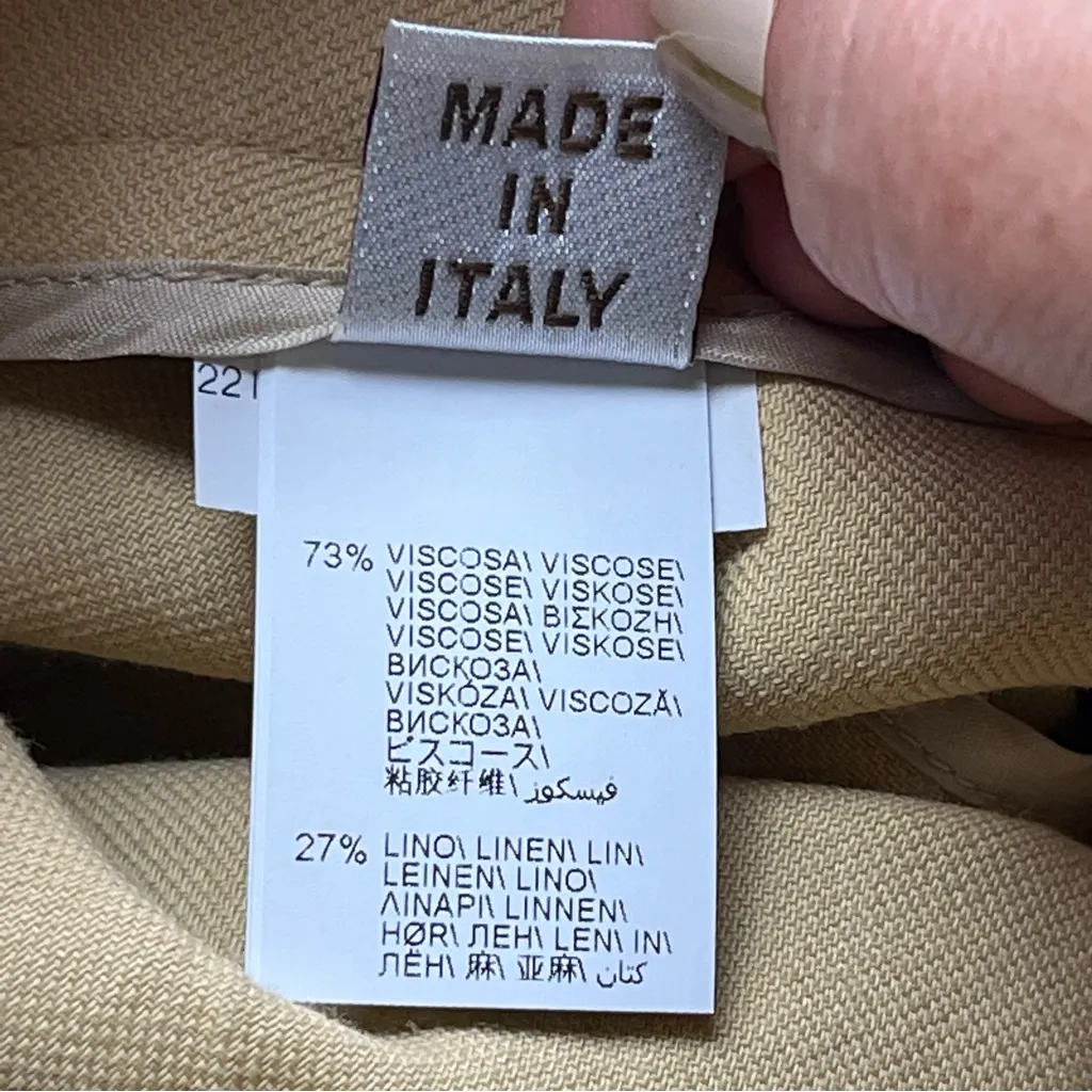 Brunello Cucinelli Beige Viscose Linen Blend Pant High Waist Womens Size 4 NEW‎ - Image 6