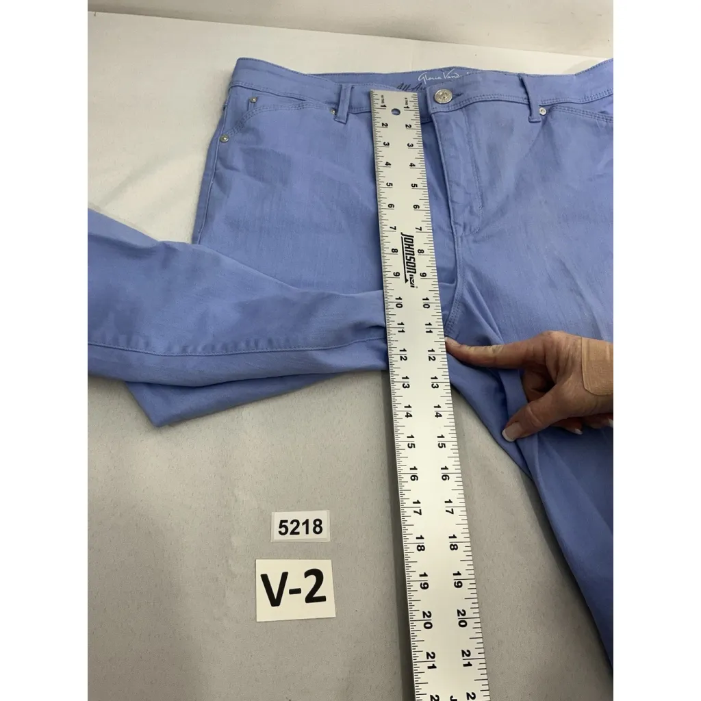 Womans Gloria Vanderbilt Skimmer Pedal Pusher Pants 14 Blue Slimming Cuff - Image 7