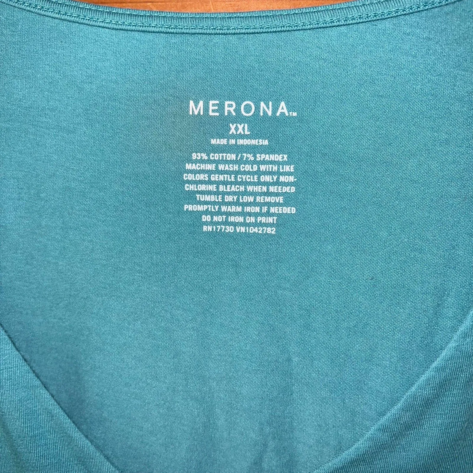Merona Blue 3/4 Sleeve Top Shirt XXL - Image 3