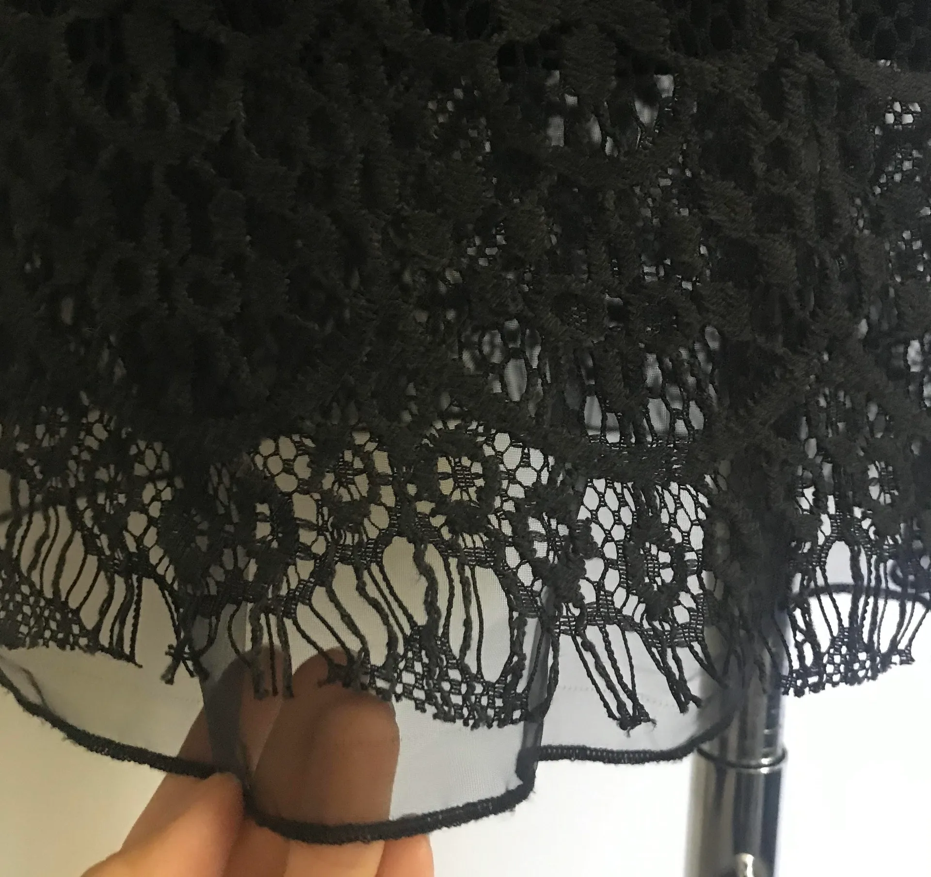 Lacey Lace Gauze Formal Pencil Skirt - Image 3