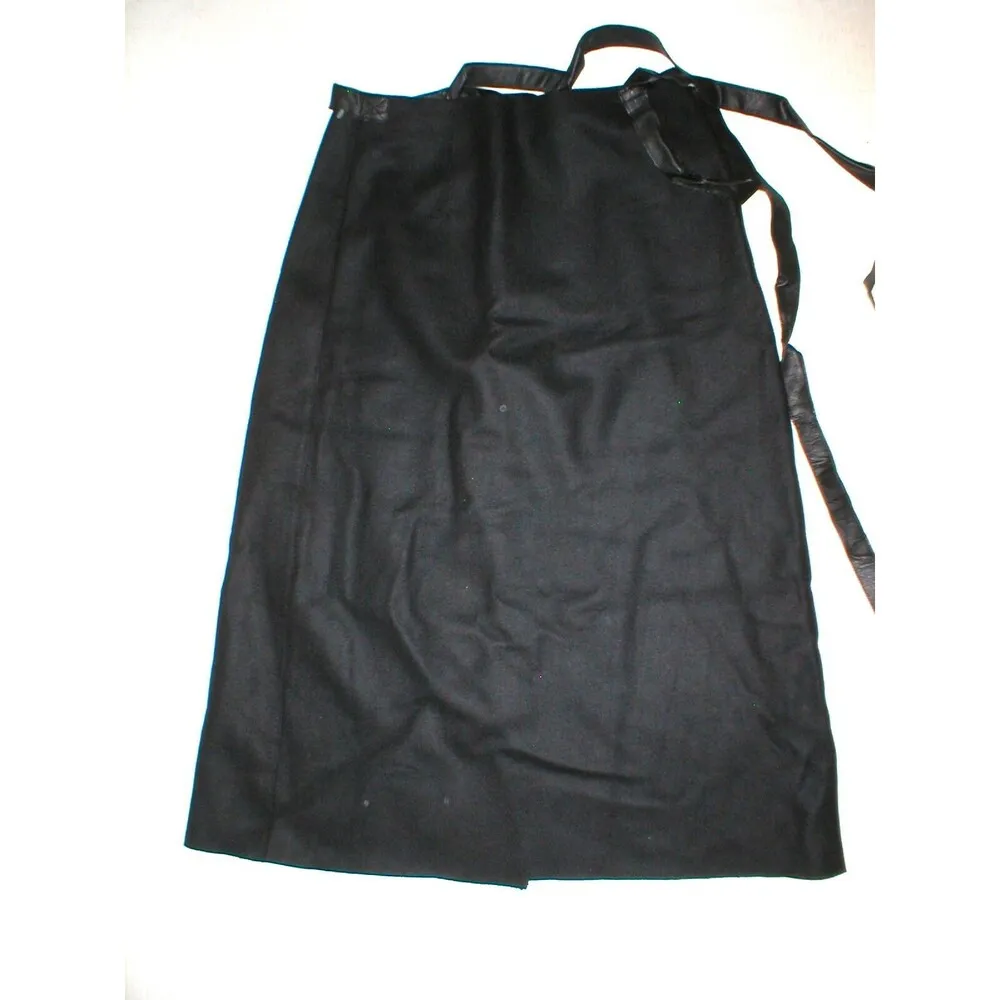 New NWT Womens Long Black Wool Skirt Designer Jill Stuart 6 Wrap Leather Belt - Image 7