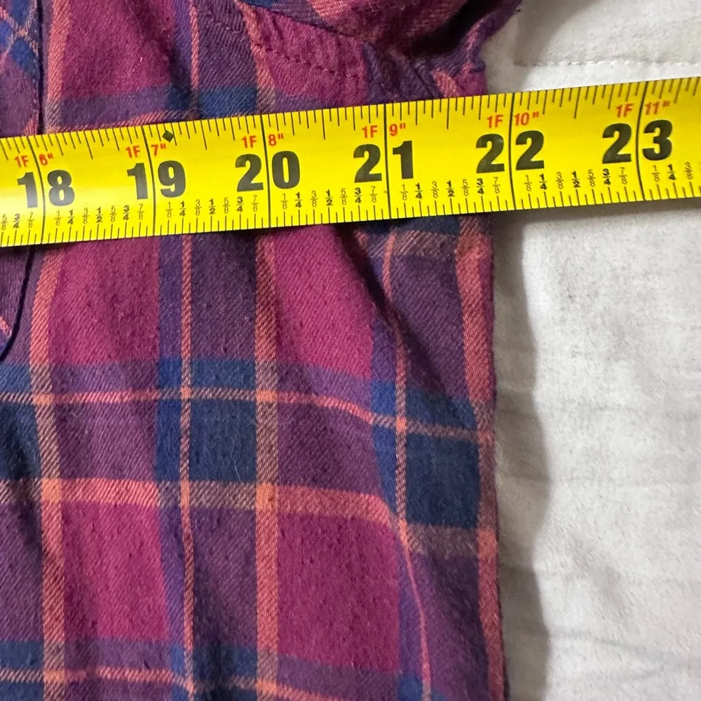 BeachLunchLounge Elyse Flannel Plaid Button Up Shirt Size Large - Image 4