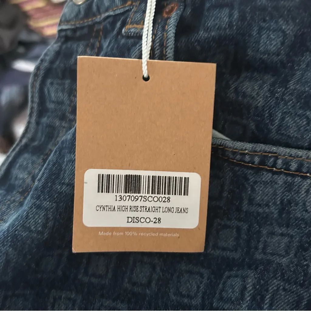 NWT Reformation Cynthia High Rise Straight Leg Disco Long Jeans Size 28 - Image 4