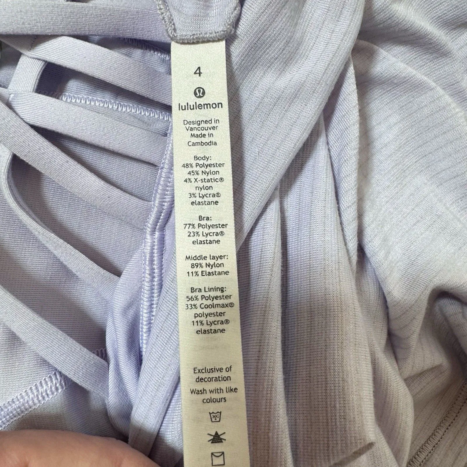 Lululemon Free to Be Wild 2-in-1 Tank Top Size 4 Strappy Heathered Lilac Workout - Image 6