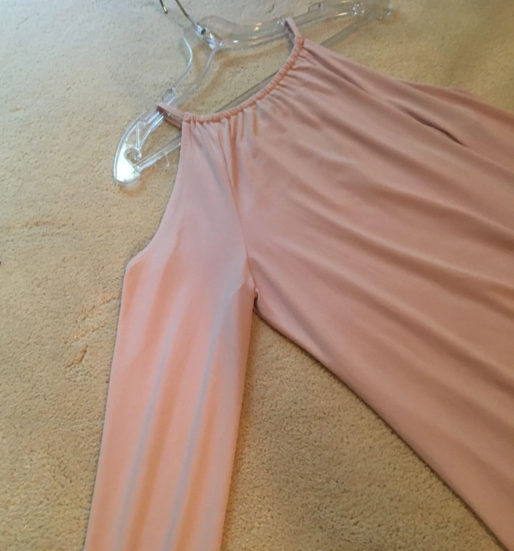 Light Pink Long Sleeve Cut Out Shirt - Image 3