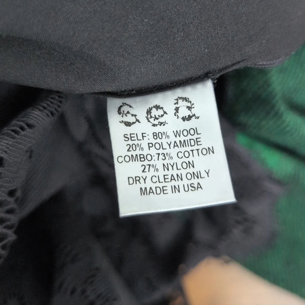 Sea New York Lace Back Wool Button Up Collared Shirt 10 Green - Image 6