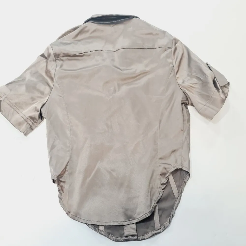 Miaou Max Button Down in Silver Medium - Image 10