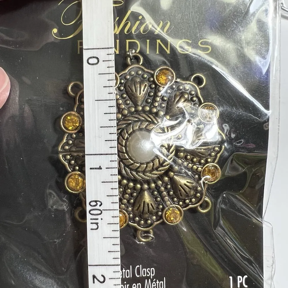 Blue Moon Beads Fashion Findings Metal Clasp Flower Silver Tone Multi Strand Brown - Image 6