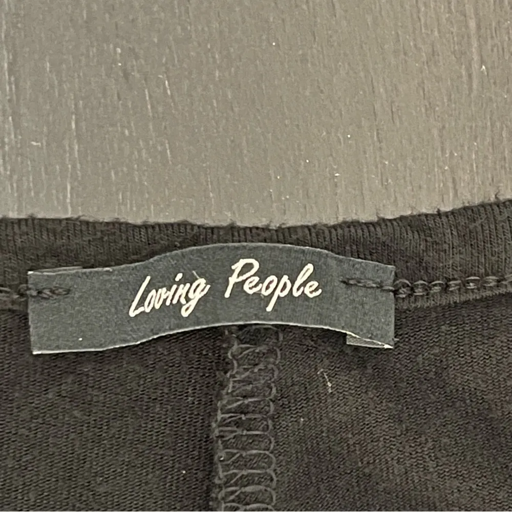 Loving People stretchy jumpsuit onzie relaxed fit low cut cropped wide leg L Black Size L - Image 2