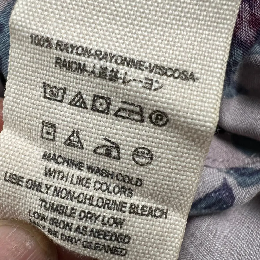 Free People Lavender Floral Rayon Flowy Swing Shorts Wide Leg Side Zip Size 4 - Image 8