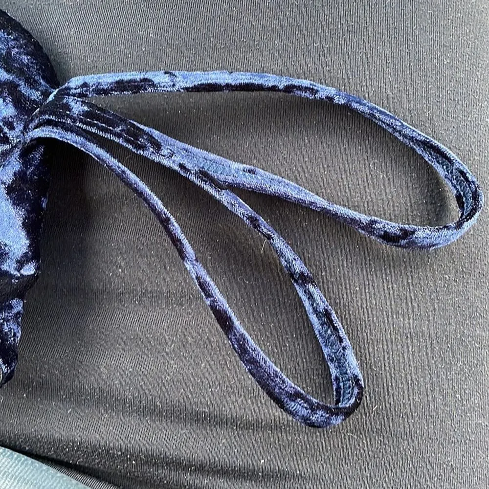 New Wolf & Whistle Velvet Strappy Bikini Top - Image 7