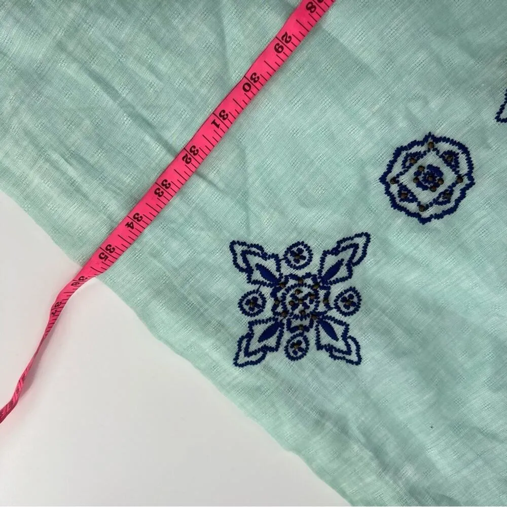 NWT Vineyard Vines Dobby linen embroidered dress sz 12 aquamarine blue - Image 5