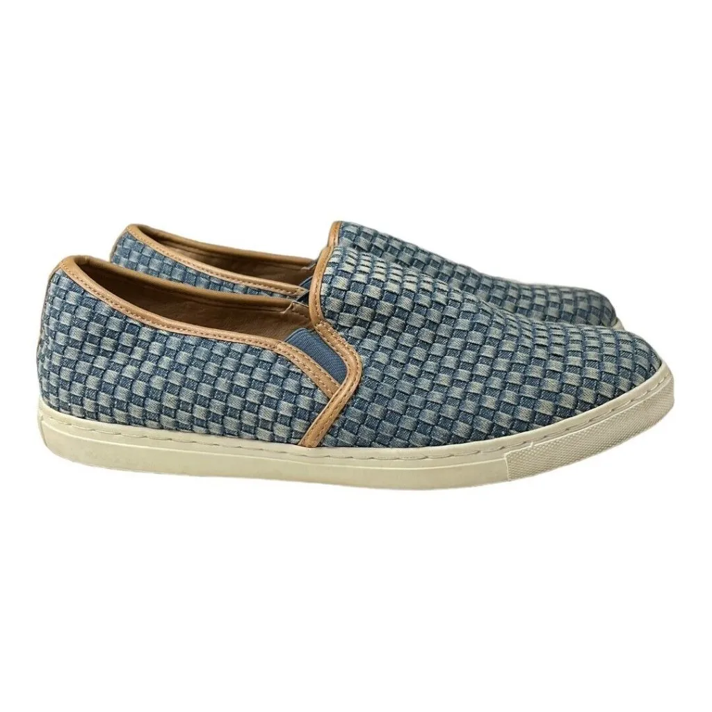 Splendid Sneakers Women 10M Blue White Seaside Geometric Print Canvas‎ Round Toe - Image 2