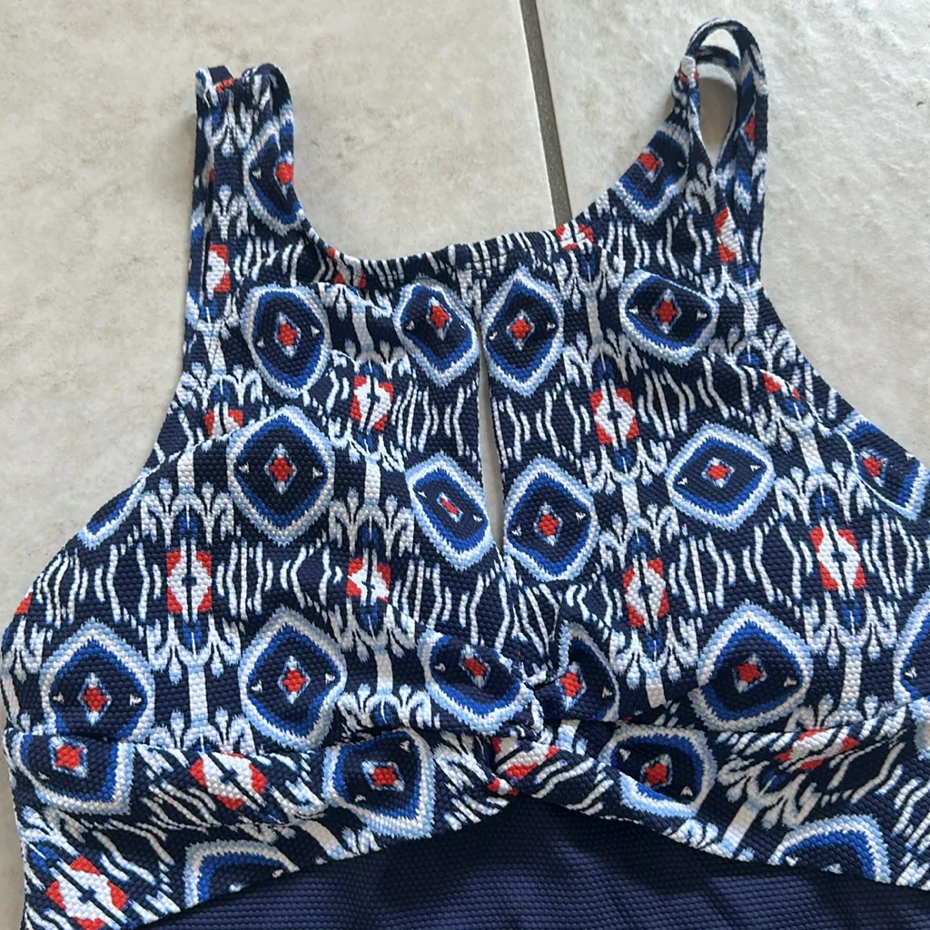 NWT Tommy Bahama Island Cays Ikat High-Neck‎ One-Piece Swimsuit - Image 2