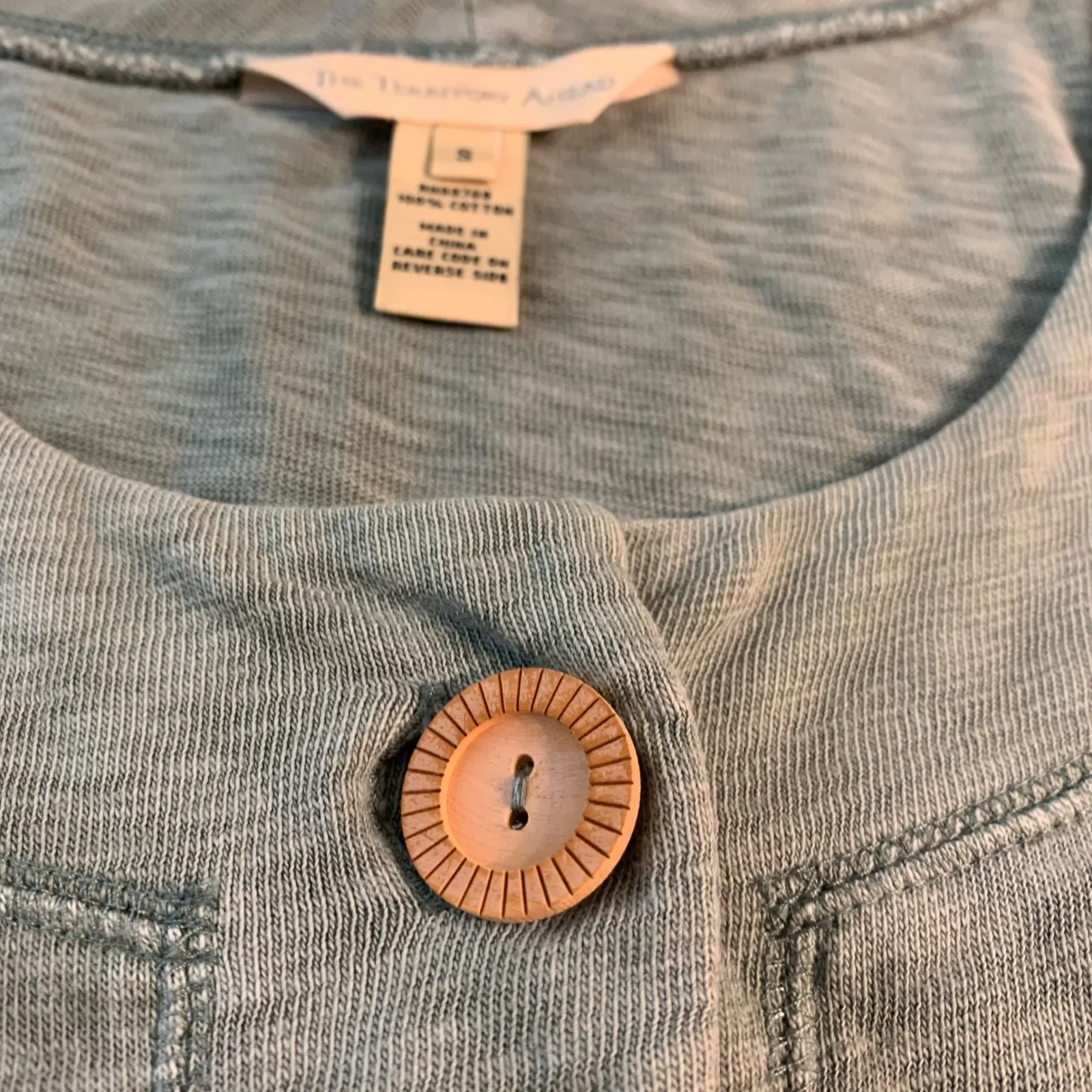 The Territory Ahead Sage Green Cotton Button Front Midi Dress Women's Size S - Image 5