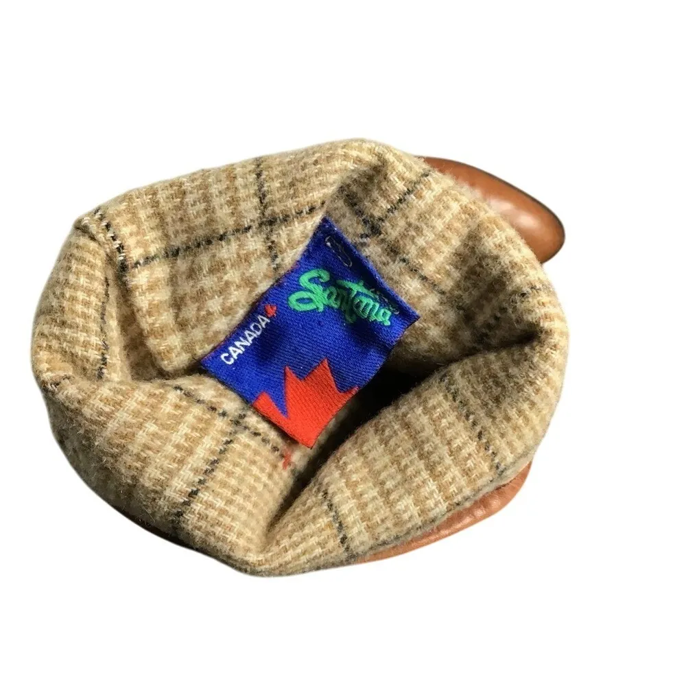 Santana Canada Women's Brown Leather Equestrian Slip‎ On Plaid Lining Boots Sz 7 - Image 6