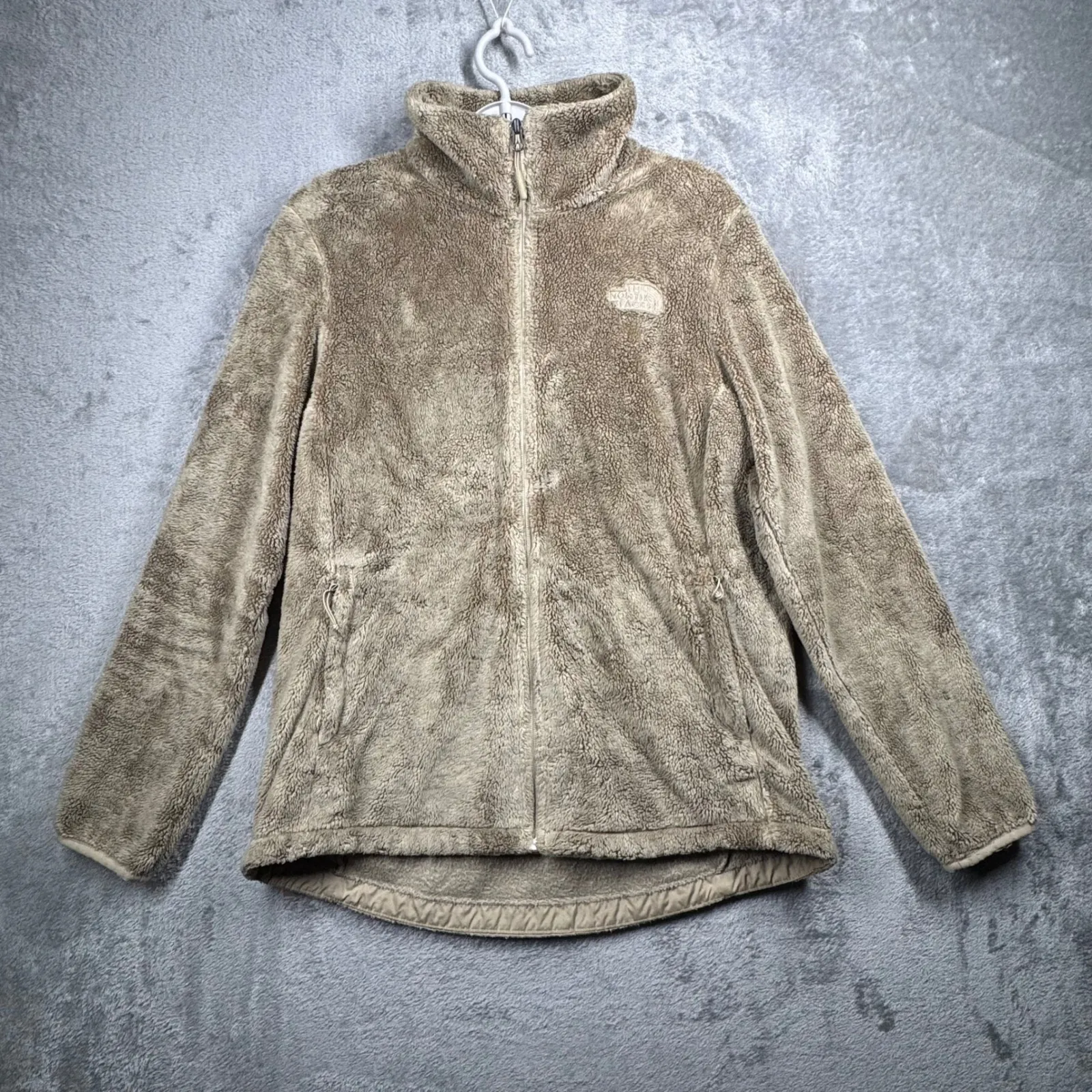 The North Face Osito Jacket Womens Teddy Fleece Full Zip L Beige Outdoor Layer‎ - Image 2
