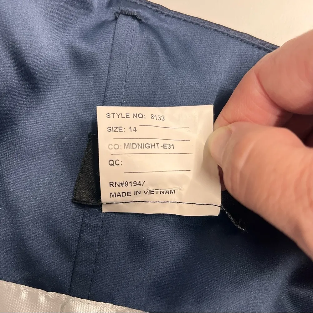 Imperfect Social Bridesmaids sample dress midnight blue sweetheart strapless 14 - Image 16