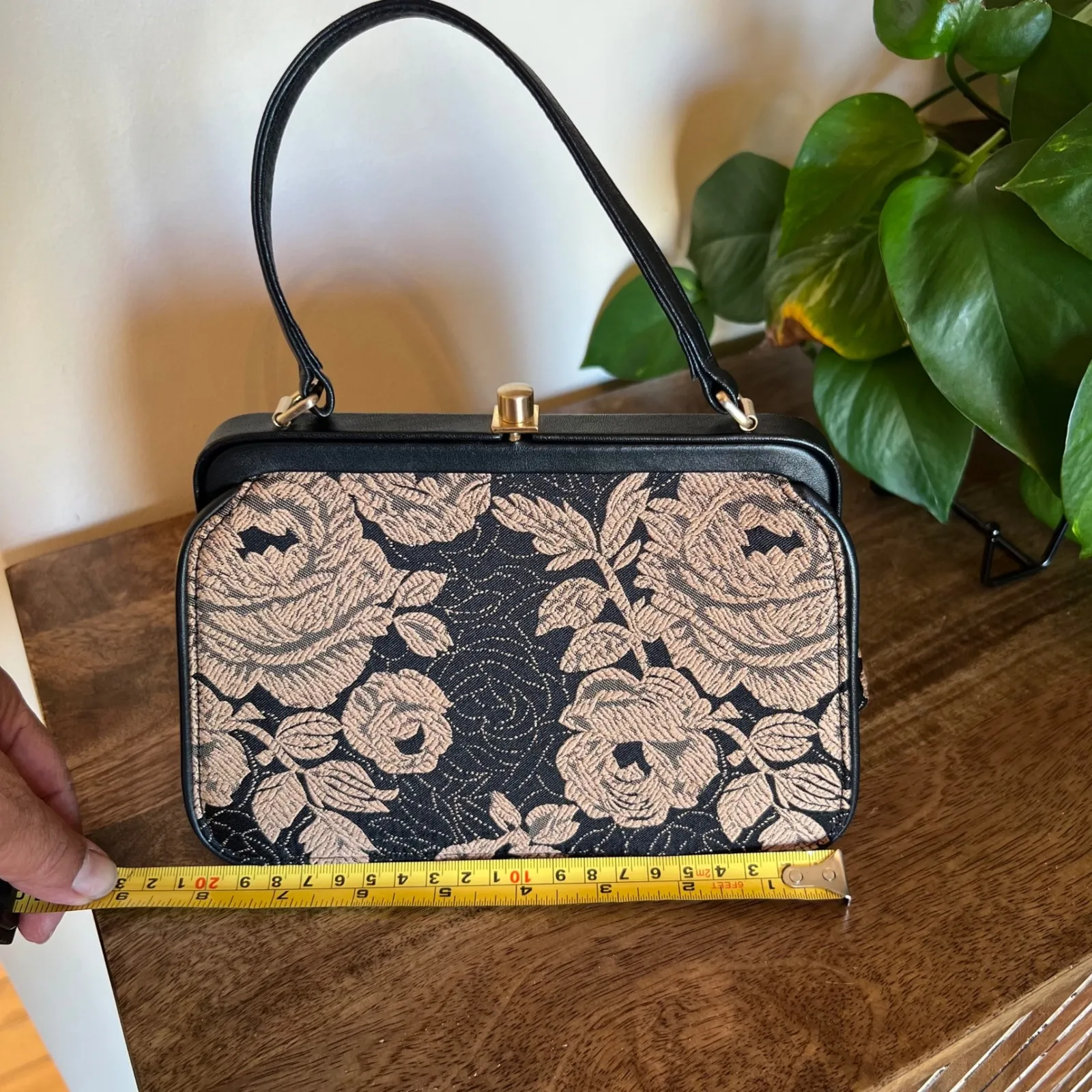 Ann Taylor Floral Tapestry Top Handle Bag‎ Purse Designer Handbag Elegant Formal - Image 5