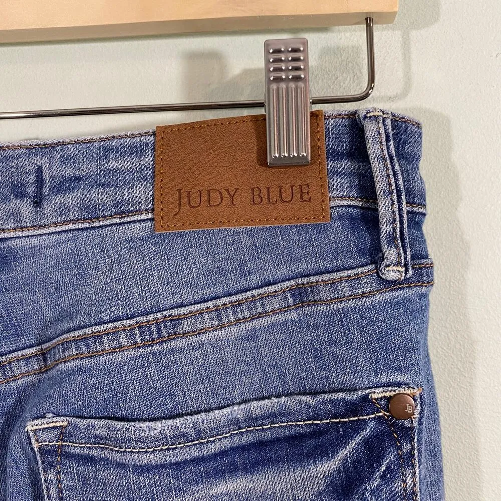 Judy Blue Tummy Control Austin Distressed High Rise Straight Jeans Size 7/28 - Image 7