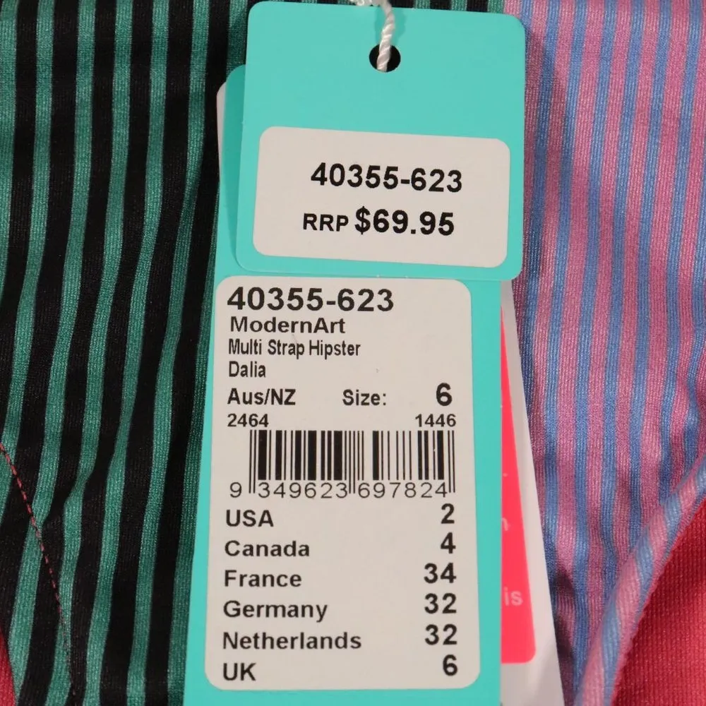 NWT Seafolly Modern Art Multi Strap Hipster Bikini Bottom - Image 8